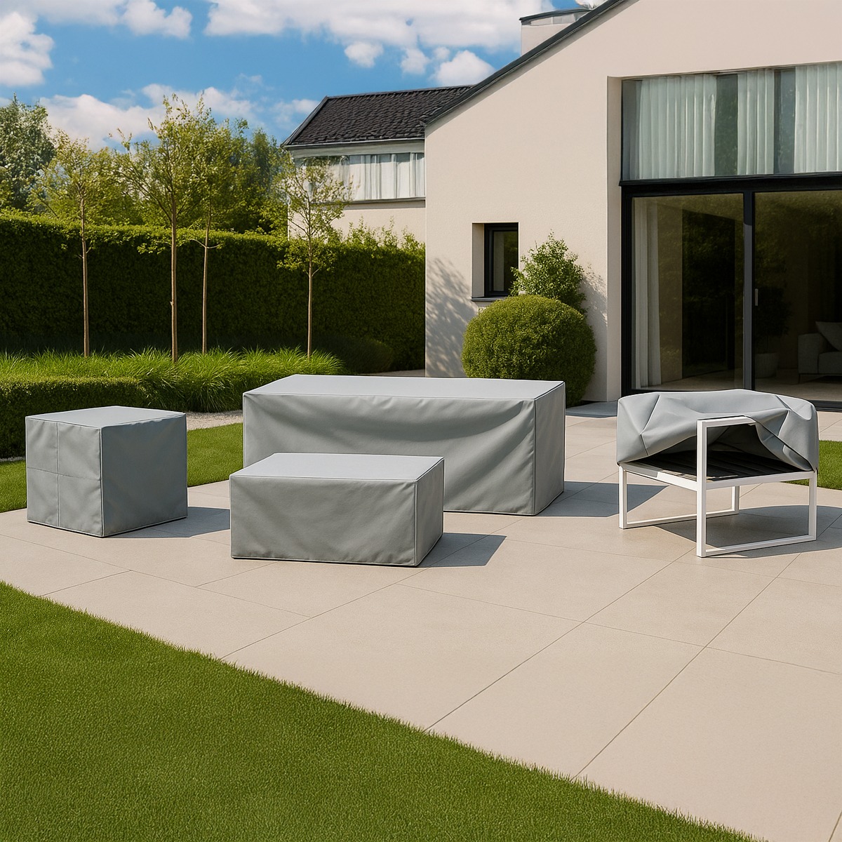 Branded parasol set prepared for corporate gifting