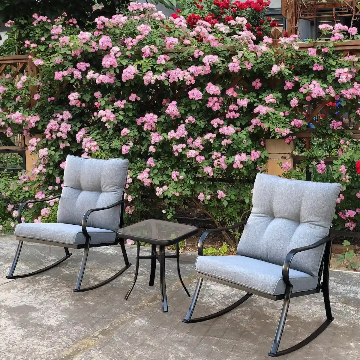 Made-to-measure garden parasol on a private patio