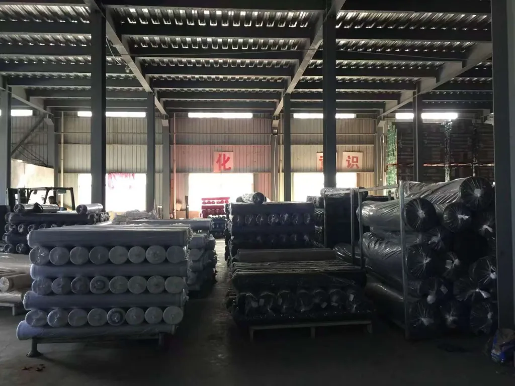 Parasol tubes and components stored in the warehouse